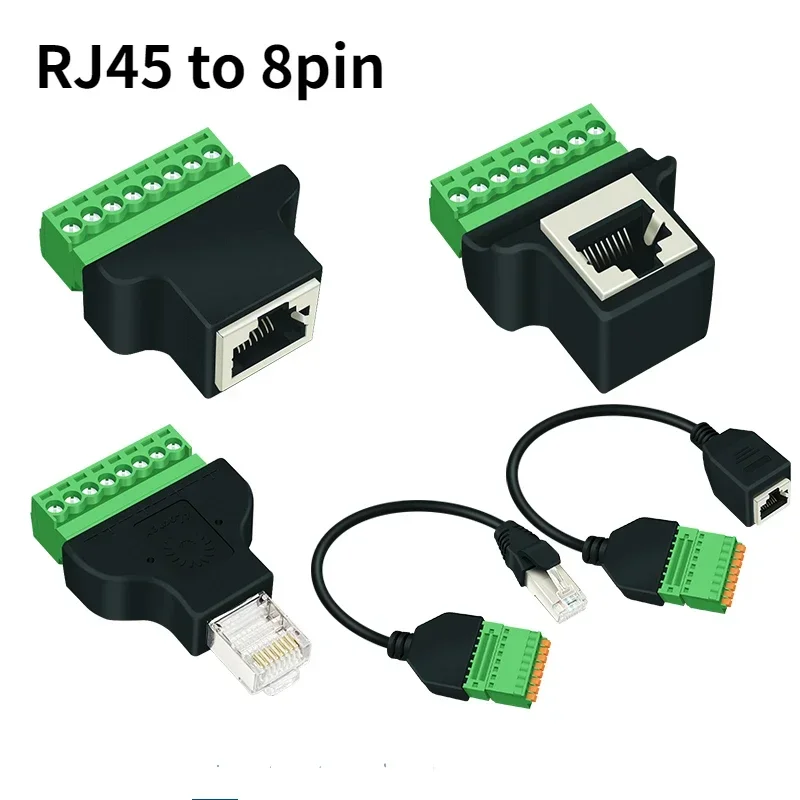 RJ45 Female Male Socket To 8-position 8pin Screw Terminal RJ 45 Port Network Adapter To 8 pins Block Connector