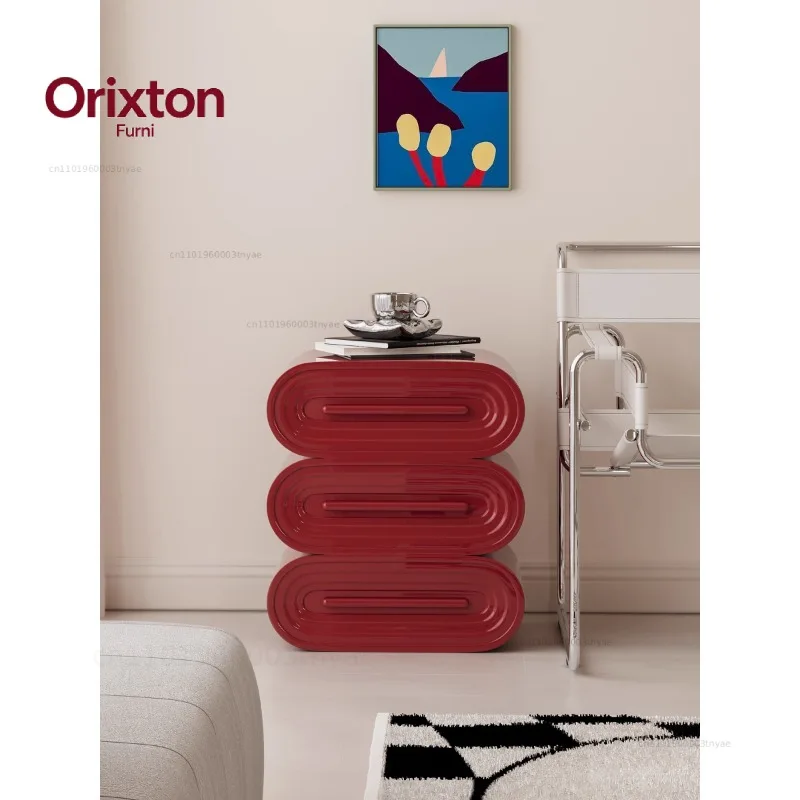 High-end Simple Classic Three-layer Bucket Bedside Table Sofa Side Cabinet Ins Small Apartment Cabinet Light Luxury Cabinet