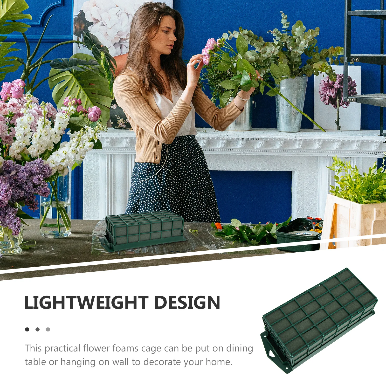 قفص رغوي متين على شكل زهور، طين زهور مربع لمستلزمات تزيين متعددة، قفص زهور، رغاوي الزهور