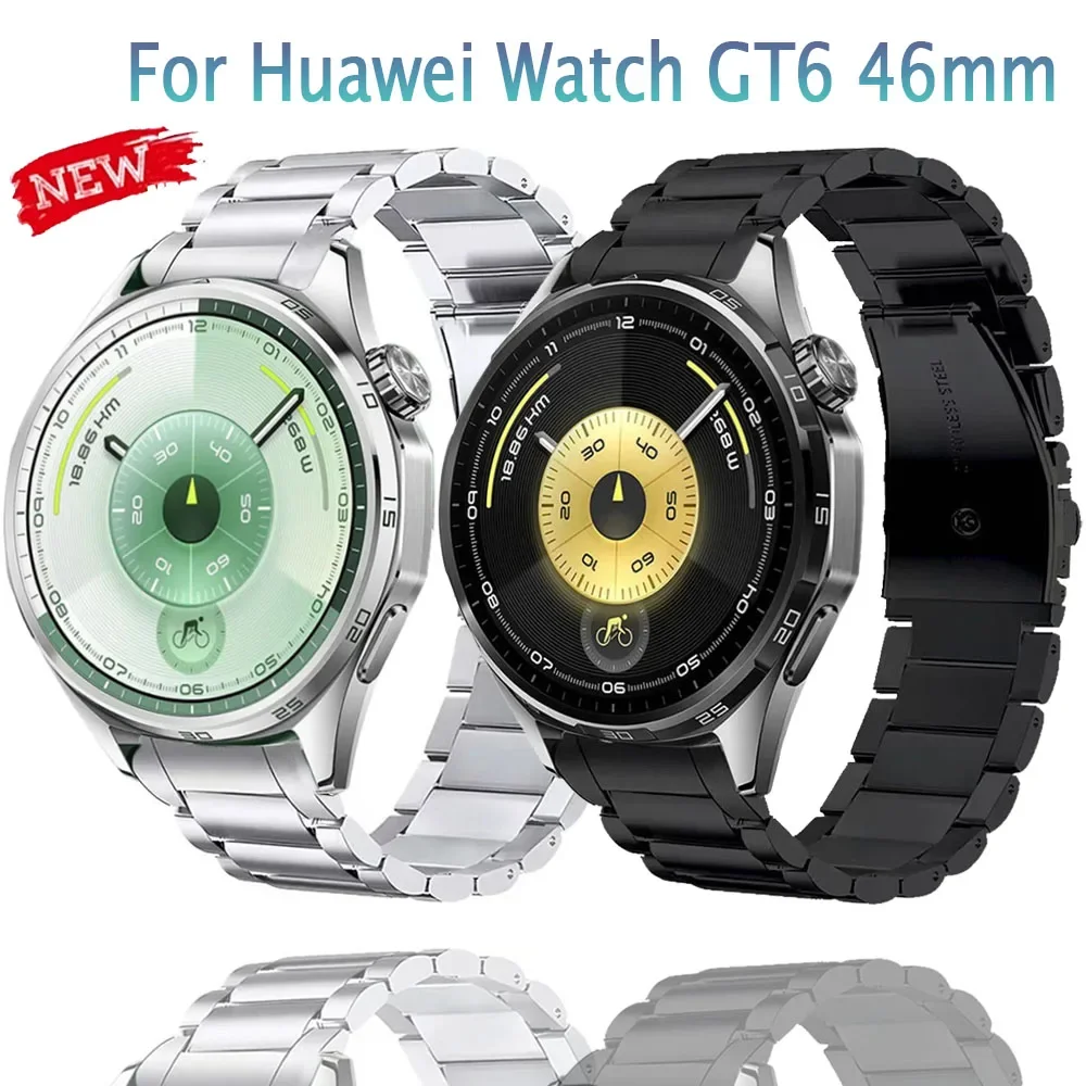 No Gap Offizielles Metall-Edelstahlarmband für Huawei Watch 5-4/GT6-5-4 46 mm Schnittstellenarmband für Huawei Watch GT6 46 mm Gürtel