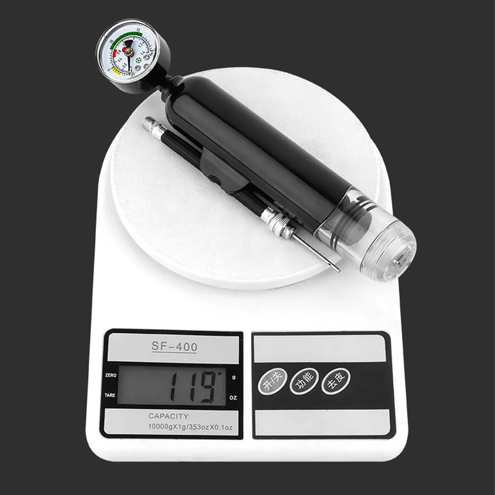 مضخة كرة هوائية محمولة مع مقياس ضغط مع خرطوم قابل للفصل لمضخة رياضية محمولة لكرة القدم وكرة السلة وكرة القدم