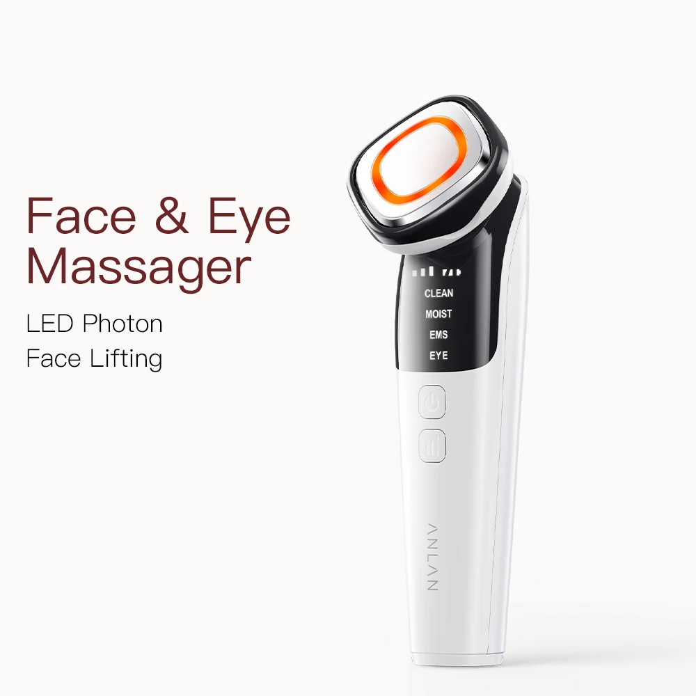 ANLAN EMS Facial Massager Face Lifting LED Photon Deep Cleaning Eye Skin Wrinkle Removing Heat Vibration Skincare Beauty Device