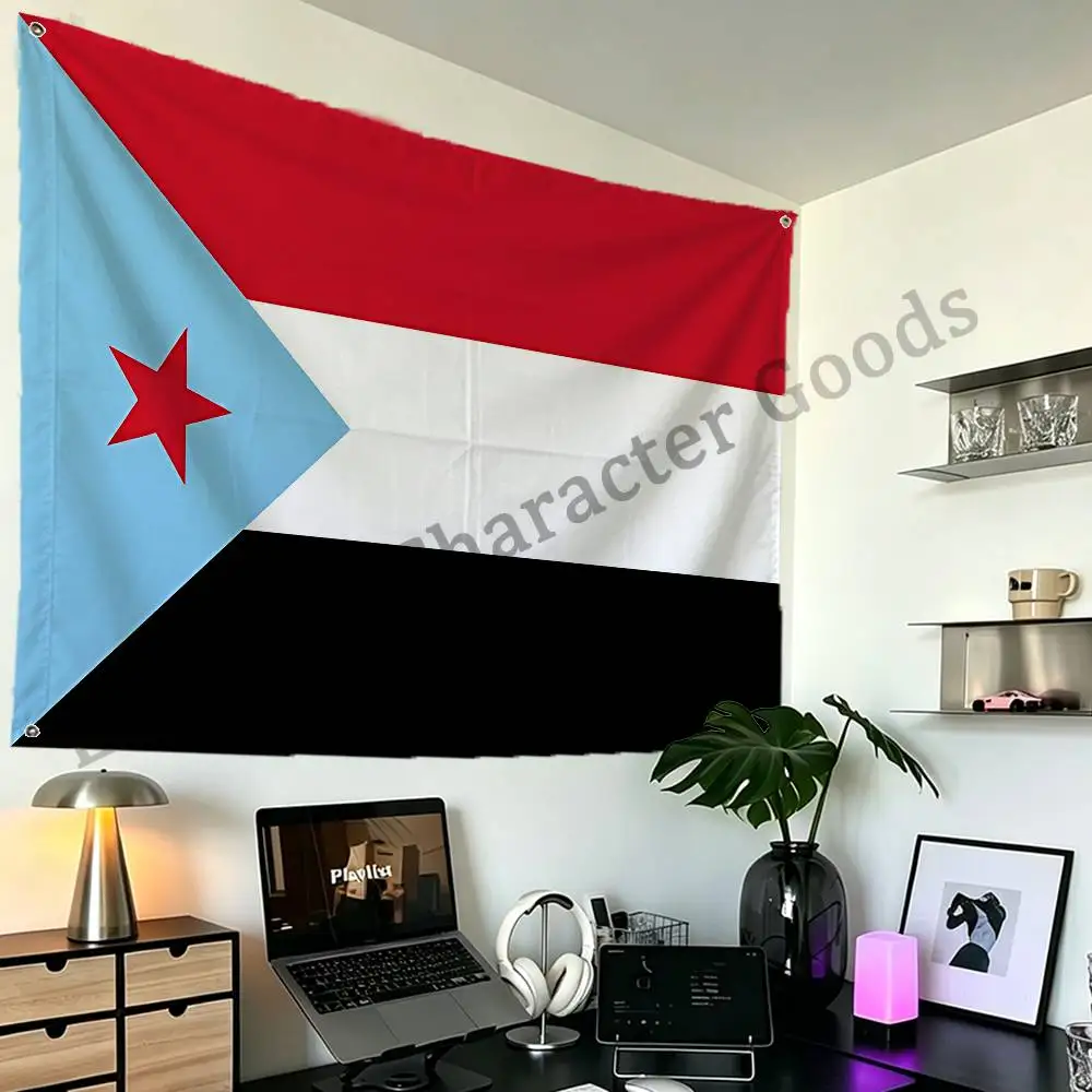 South Y-Yemen Flag Polyester Fabric Rustproof Grommets 50x70 60x90 70x115 100x150 150x200 cm Decor Banner