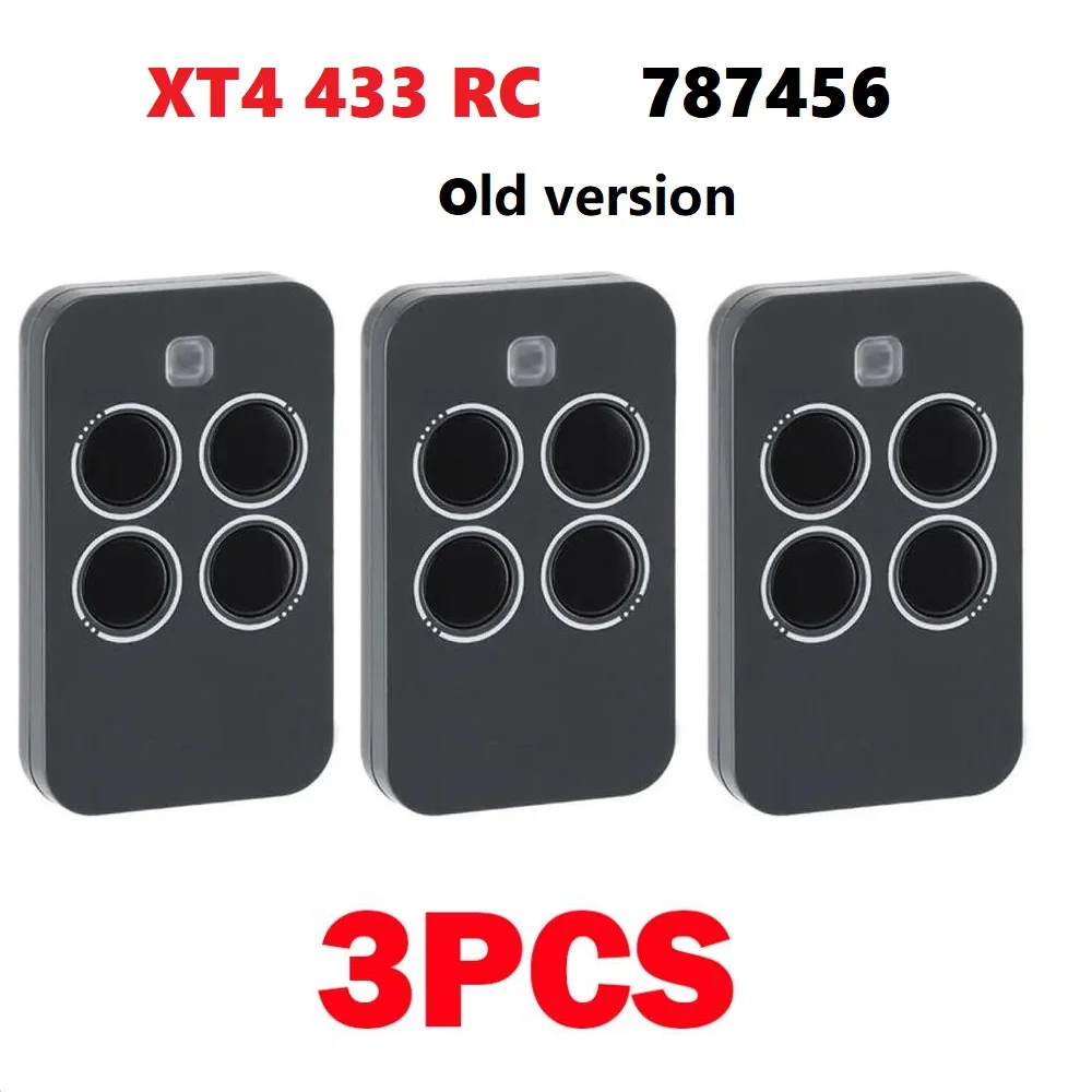 3PCS XT4 433 RC 787456 Garage Door / Gate Remote Control 433MHz Rolling Code Compatible With XT4 433 RC 787452 787454