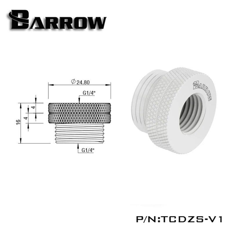 

Barrow G1/4'' Board Cross Water Inlet Water Fill In Port For Computer Water Cooling Use,White Black Silver Gold TCDZS-V1
