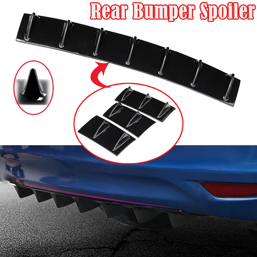

Glossy Black Rear Bumper Spoiler Diffuser 3PCS 7-Fin Lower Body Kit Modification for BMW E39 E60 E46 E90 F10 for Audi A4 B8 A6
