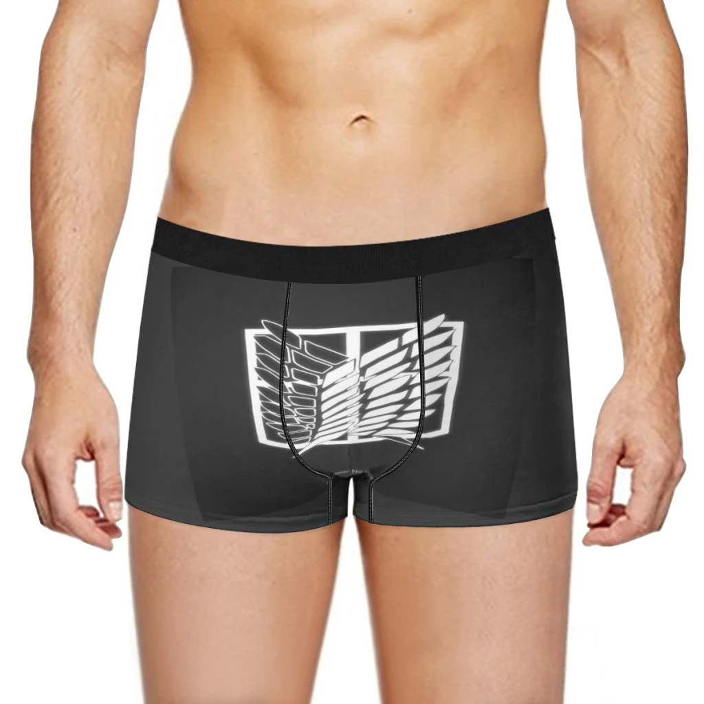 Wings of Liberty Attack on Titan Retro Breathable milk Silk Boyshorts Elastic Men's Underwear 3D Boxer Shorts Boxer Briefs