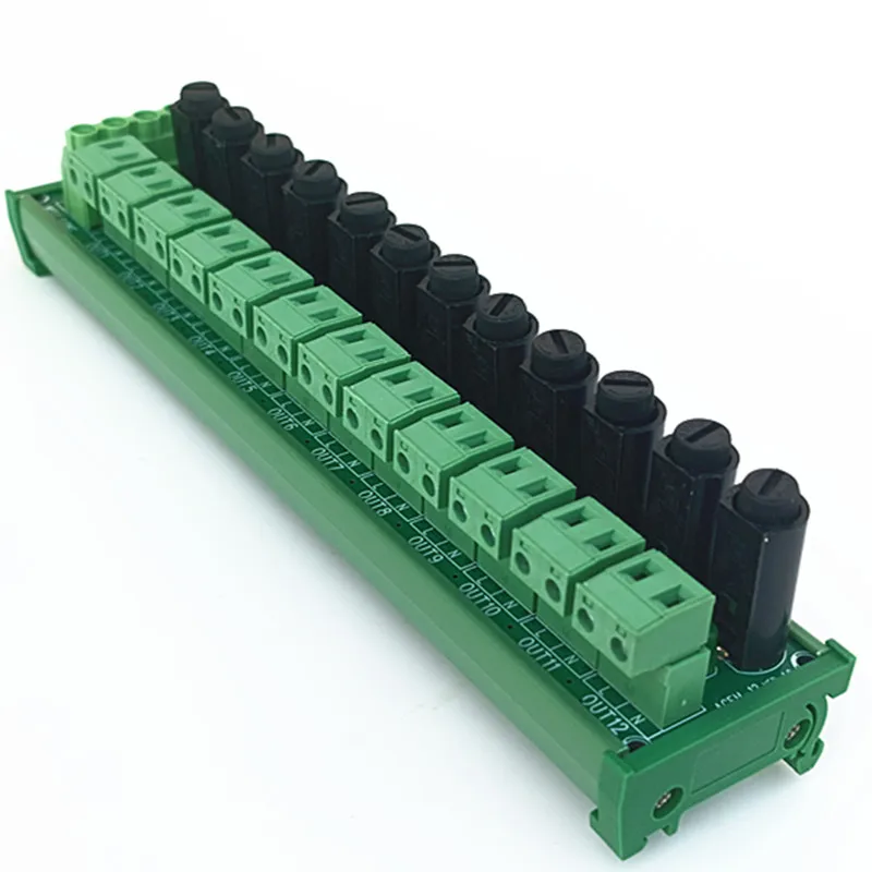 DIN Rail Mounted 12 Channel Pluggable Terminal Block   Distribution  Fuse Module AC 24-250V .