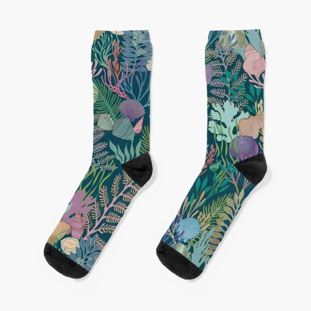 

Seashells and Sea Dreams {Purples and Blues} Socks Thermal man winter aesthetic Male Socks Women's