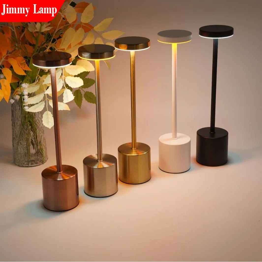 

Modern Metal LED Rechargeable Desk Lamp Restaurant Bar Bedroom Study Touch Living Room Bedroom Bedside Decor Lighting Fixtures