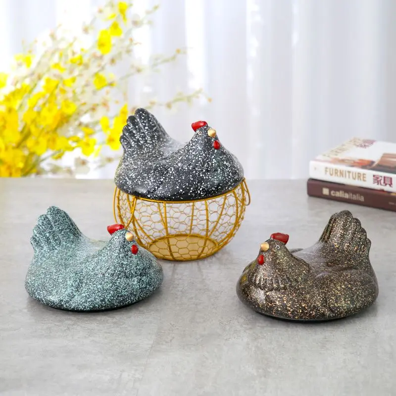 

Creative ornaments, home decorations, shoe cabinet porch storage basket, desktop storage ornaments ins style hen basket