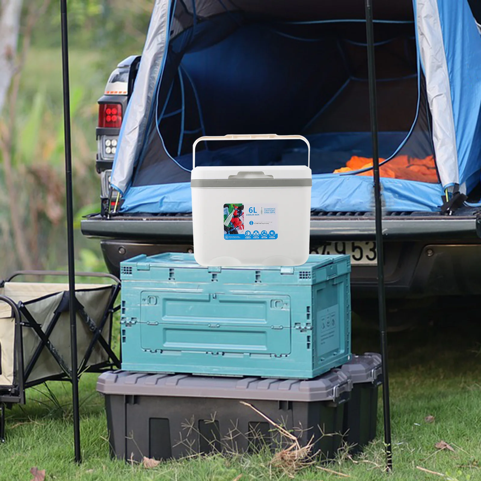 

Camping Cooler Ice Bag Insulated Picnic Container Storage Holder Pp with Handle