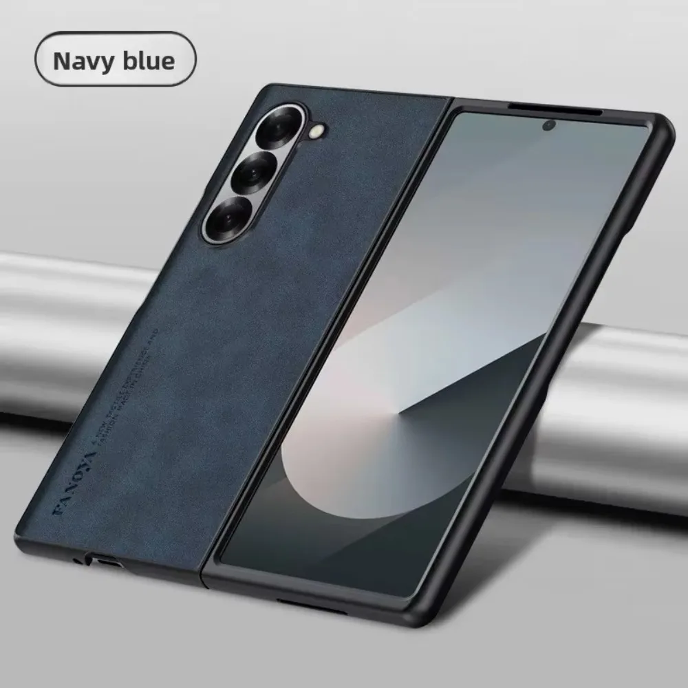 Weiche Hautfreundliche Luxus-Schafsleder PU-Leder Handyhülle für Samsung Galaxy Z Fold 3 4 5 6 7 8 Ultra Stoßfeste Schutzhülle