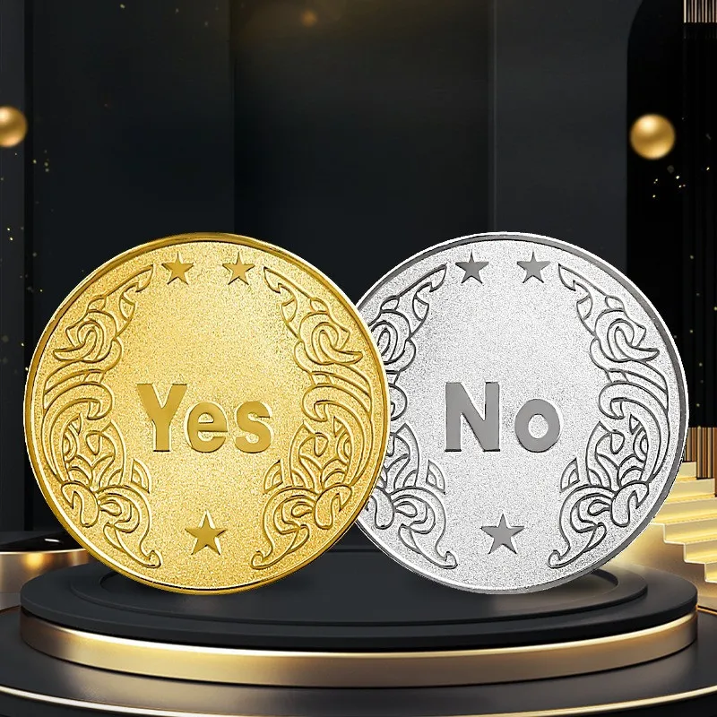 10 قطعة نعم أو لا عملة تذكارية تذكارية لعبة الدعامة قرار البرونزية حسن الحظ خمر عملات جمع الديكور الحرف #4