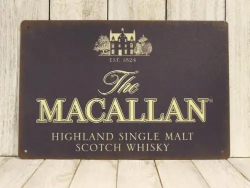 Односолодовый шотландский виски Macallan Оловянная металлическая табличка, бар, ликерный магазин xz