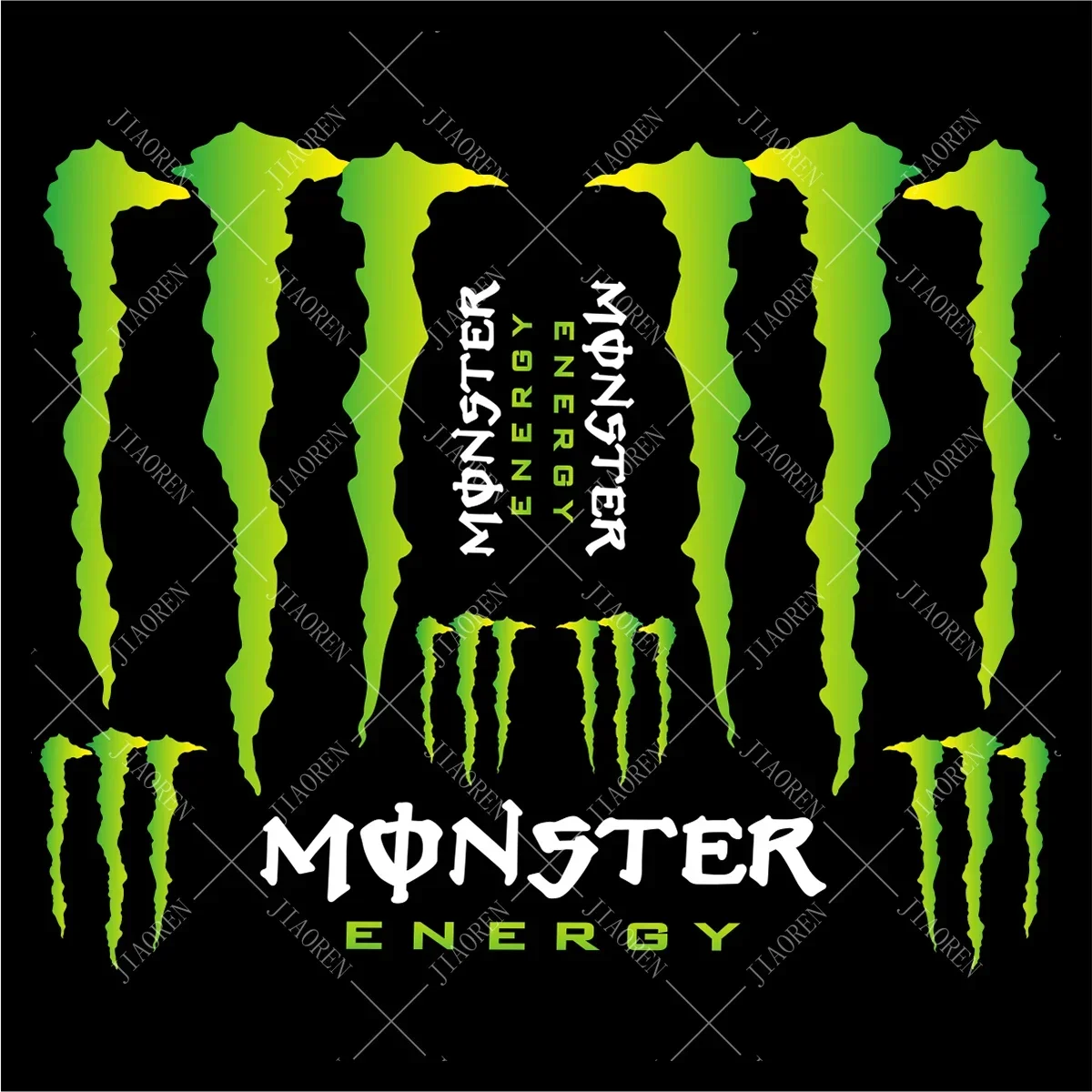 Reflective Monster Energy Stickers Logo Car Motorcycle Tank Helmet Bike Decals For Yamaha Kawasaki suzuki honda