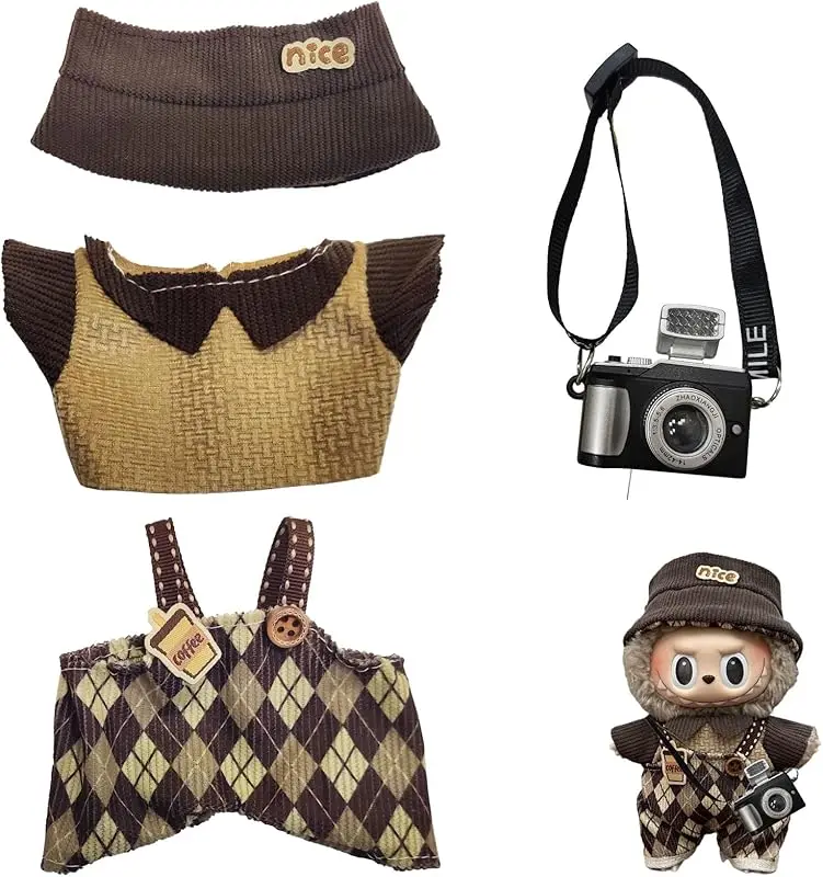 Mini ropa de muñeca de peluche, accesorios para la Corea, Kpop Exo, 15-17cm, Labubu Idol V1 V2, conjunto de monos, regalo de ropa