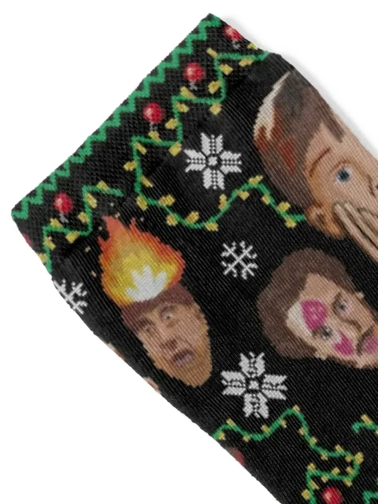 Vintage Home Alone Christmas Sweater Socks hip hop designer brand Male Socks Women's