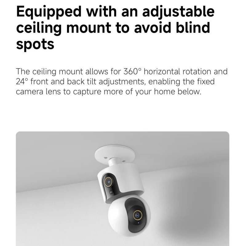 Xiaomi Smart Camera C500 Dual Lens Version 4MP Security Camera 360° AI Detection Full Color Night Vision WiFi 6 Mi Home APP view 3