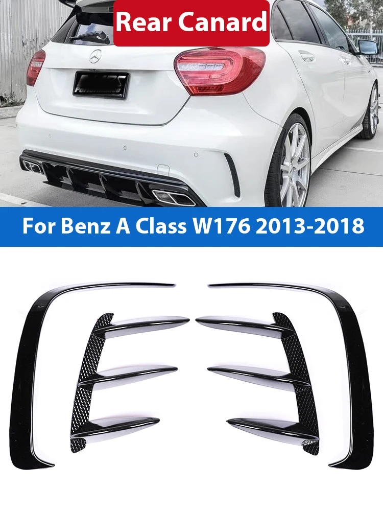 

Rear Bumper Air Vent A45 Sport Canard Splitter Spoiler Flap Cover Black AMG Line Only For Mercedes Benz A Class W176 2013-2018