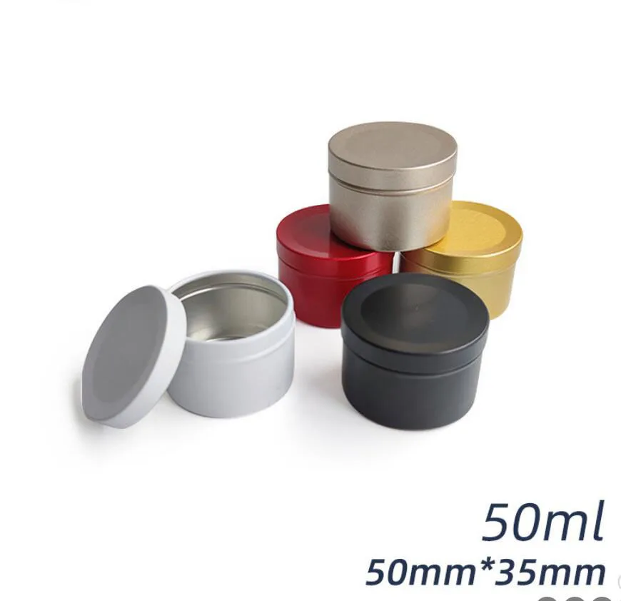 50g aluminum jar pot tin cosmetic eye shadow container power case cream jar gel essence art nail skin care Cosmetic Packaging