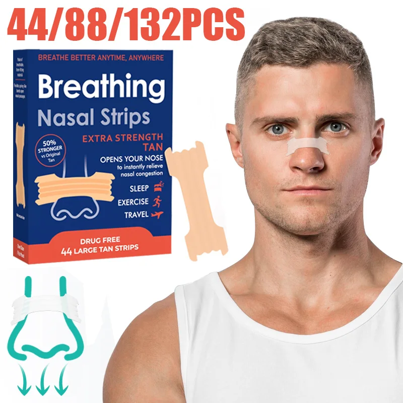 Nasenstreifen Extra Stark Hellbraun Nasenstreifen für Besseren Schlaf Gegen Schnarchen Medikamentenfreie Schnarchlösung & Sofortige Linderung bei Nasenverstopfung