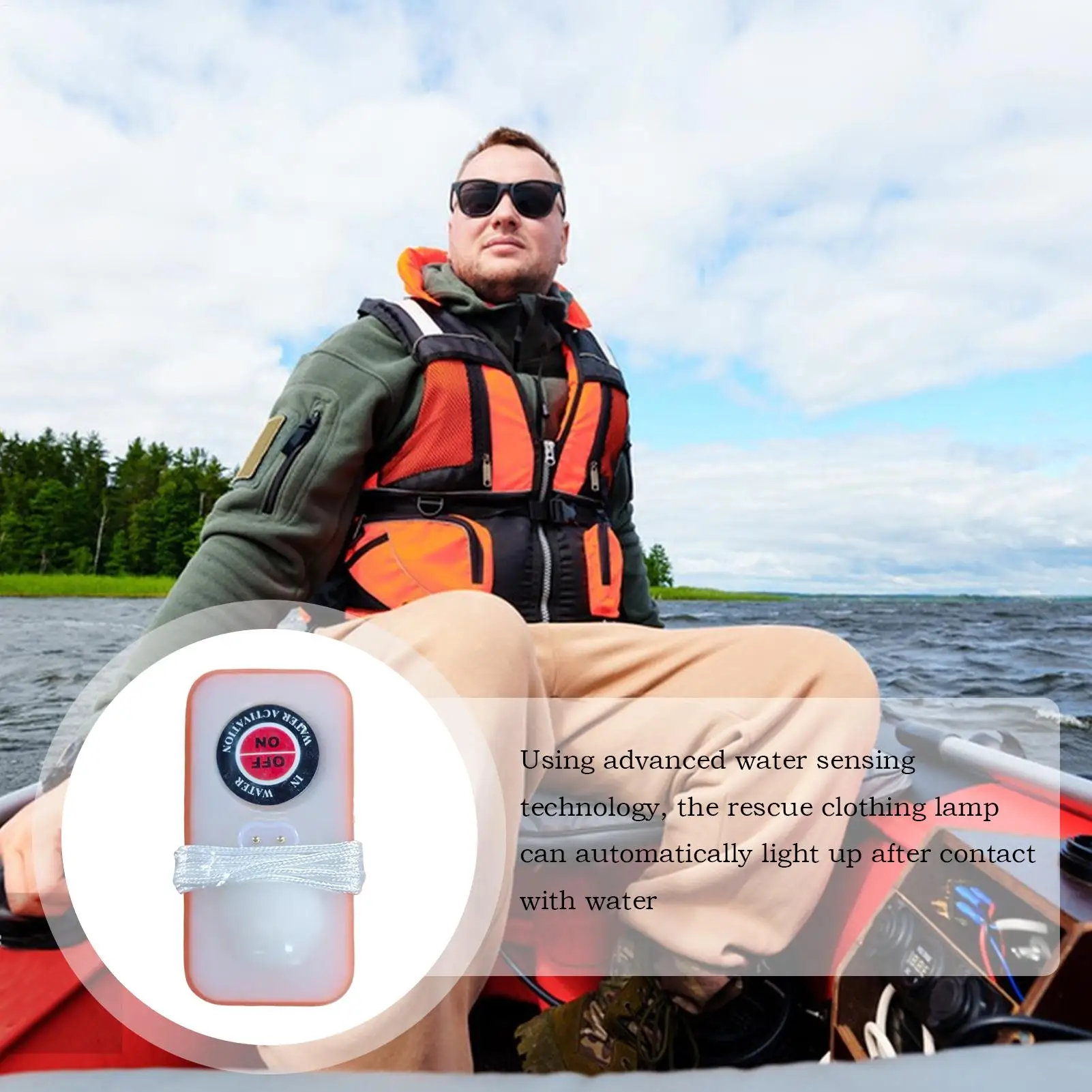 قوارب الحياة سترة المصابيح ضوء ABS المياه المنشط عالية الكثافة فائقة السطوع الحياة سترة المصابيح خفيفة الوزن الناجين محدد