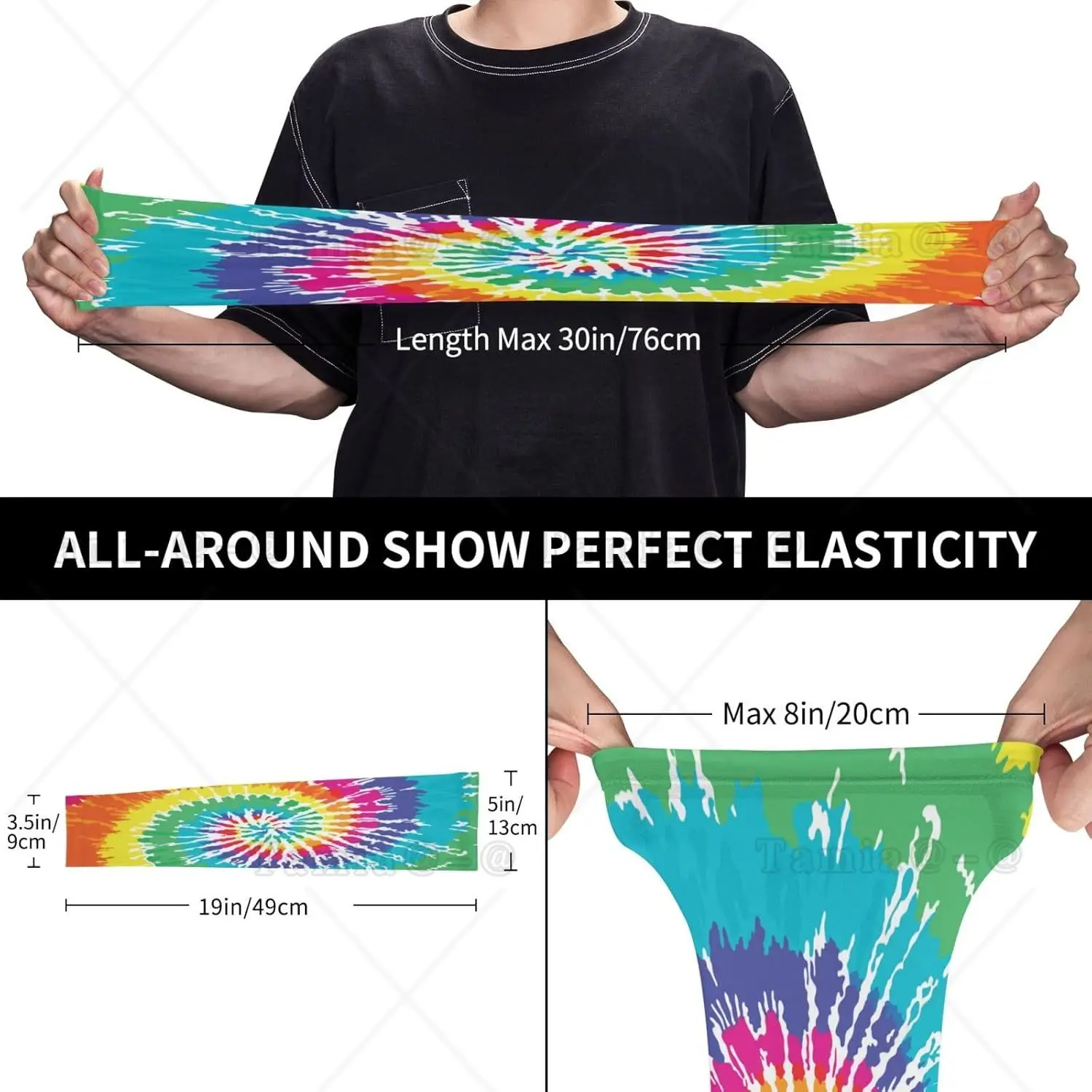 ปลอกแขนมัดย้อมสีป้องกันรังสียูวี Sun Unisex Sport Ice Silk Sleeves