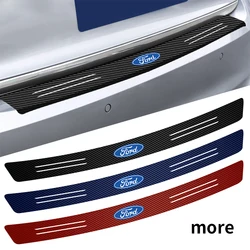 Car Carbon Fiber Trunk Tail Bumper Protector Sticker Accessory For Ford Ranger Focus Kuga Mustang ST Transit Mondeo Fusion Fiest