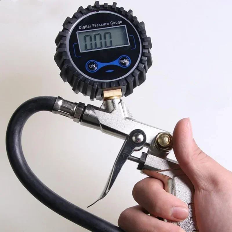 Digital Car Truck Air Tire Pressure Inflator Gauge LCD Display Dial Meter Vehicle Tester Tyre Inflation Gun Monitoring Tool