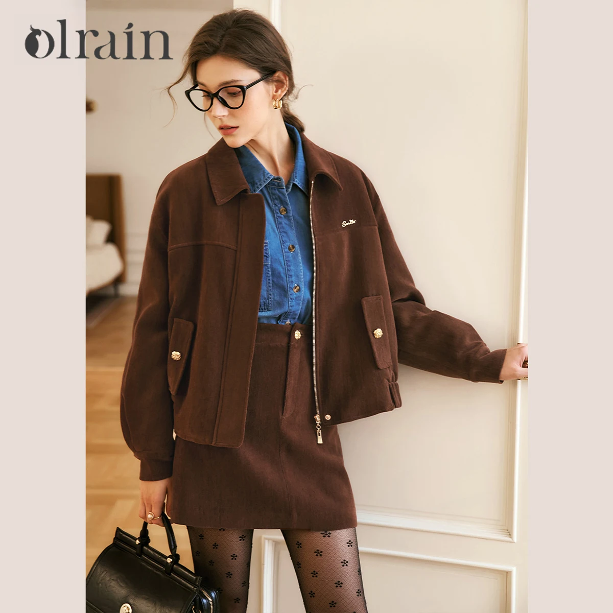 

OLrain Women Quilted Coats 2026 Winter Causal Solid Turn-down Jackets Vintage American Style Overcoat Woman Clothing GO56DW93961