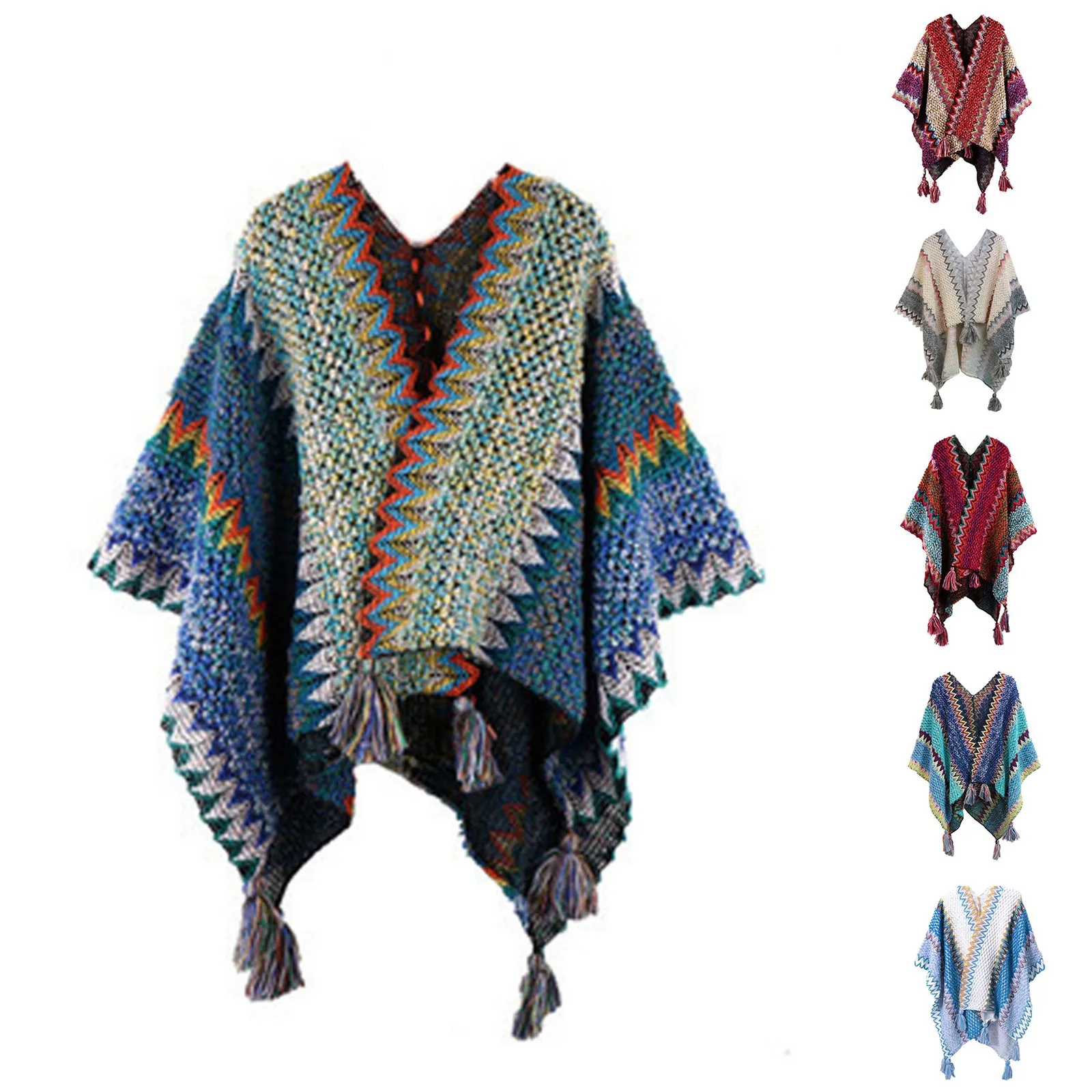 

Этнический стиль, ретро, уличный дорожный шарф с кисточками, модный цветной полосатый шаль, богемный многоцелевой теплый платок для женщин