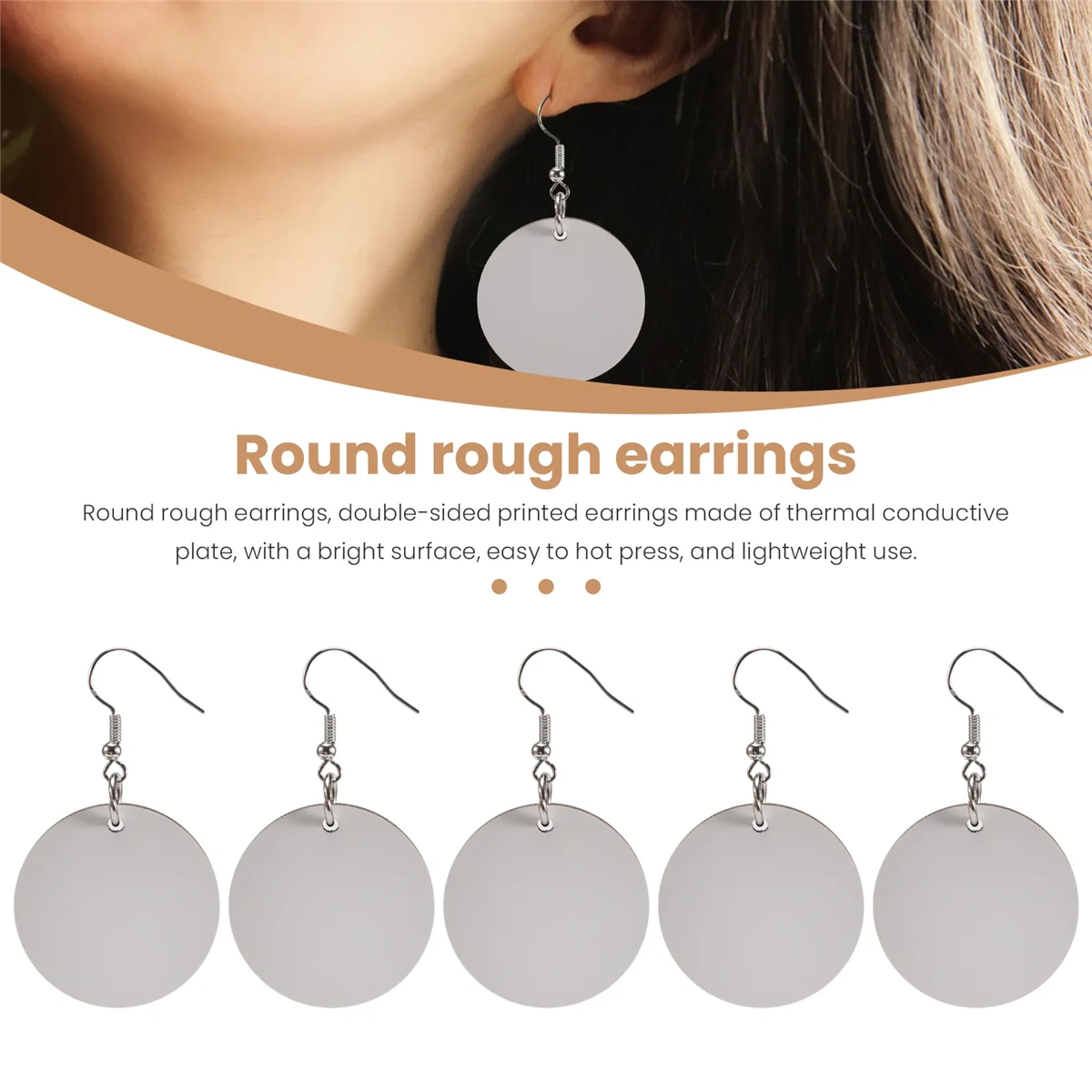 

ABIY-50Pcs Round Sublimation Blank Earrings with Earring Hooks and Jump Rings Unfinished Heat Transfer Earrings