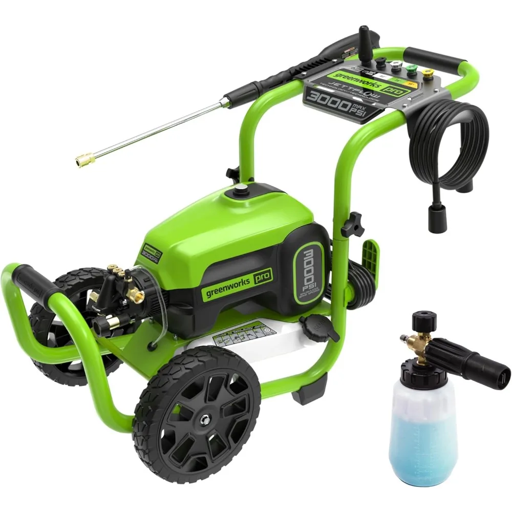 3000 PSI Pressure Washer (2.0 GPM Max) with Foam Cannon – Easily Remove Dirt and Grime on Siding, Fences, Patios,