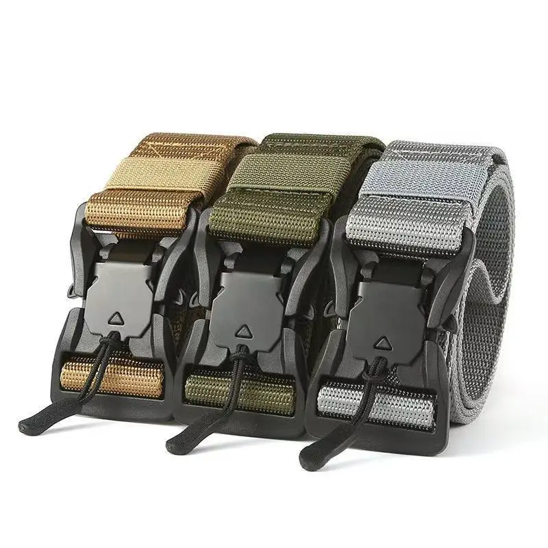 Cinturón táctico con hebilla magnética, cinturón de entrenamiento de utilidad de nailon informal, cinturón de cintura de diseñador Unisex para pantalones de hombre, uso diario