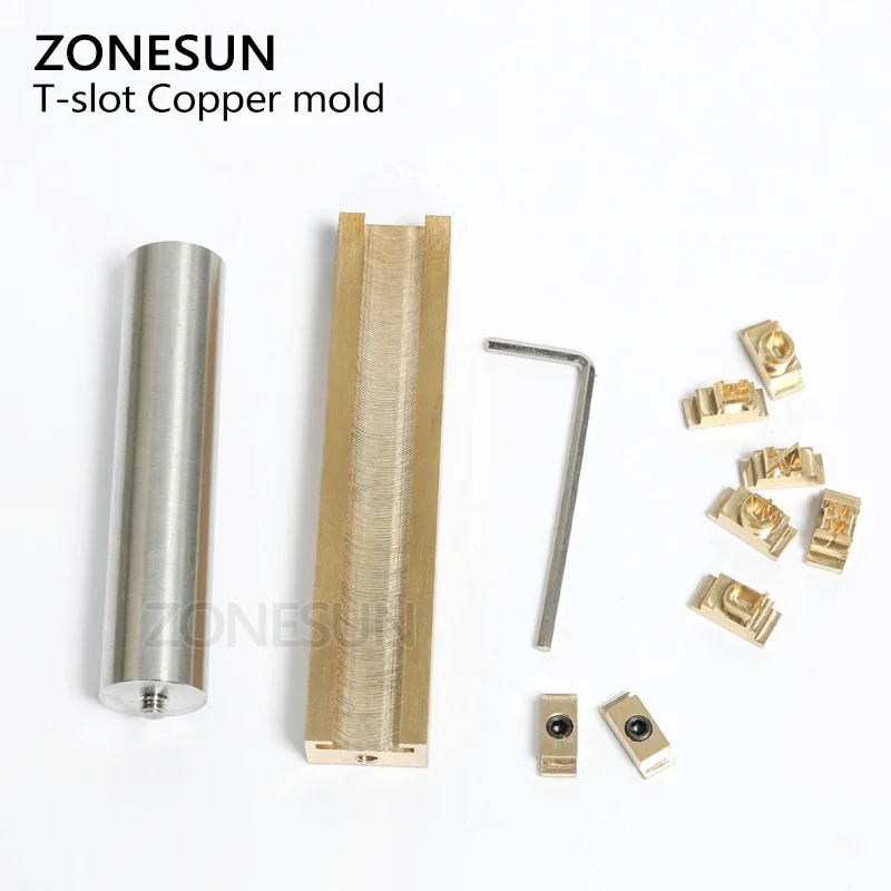 ZONESUN T-slot Alphabet Numbers Symbol Leather Hot stamping Letter Press Tool Brand Iron Custom Initial Mould Embossing Mold