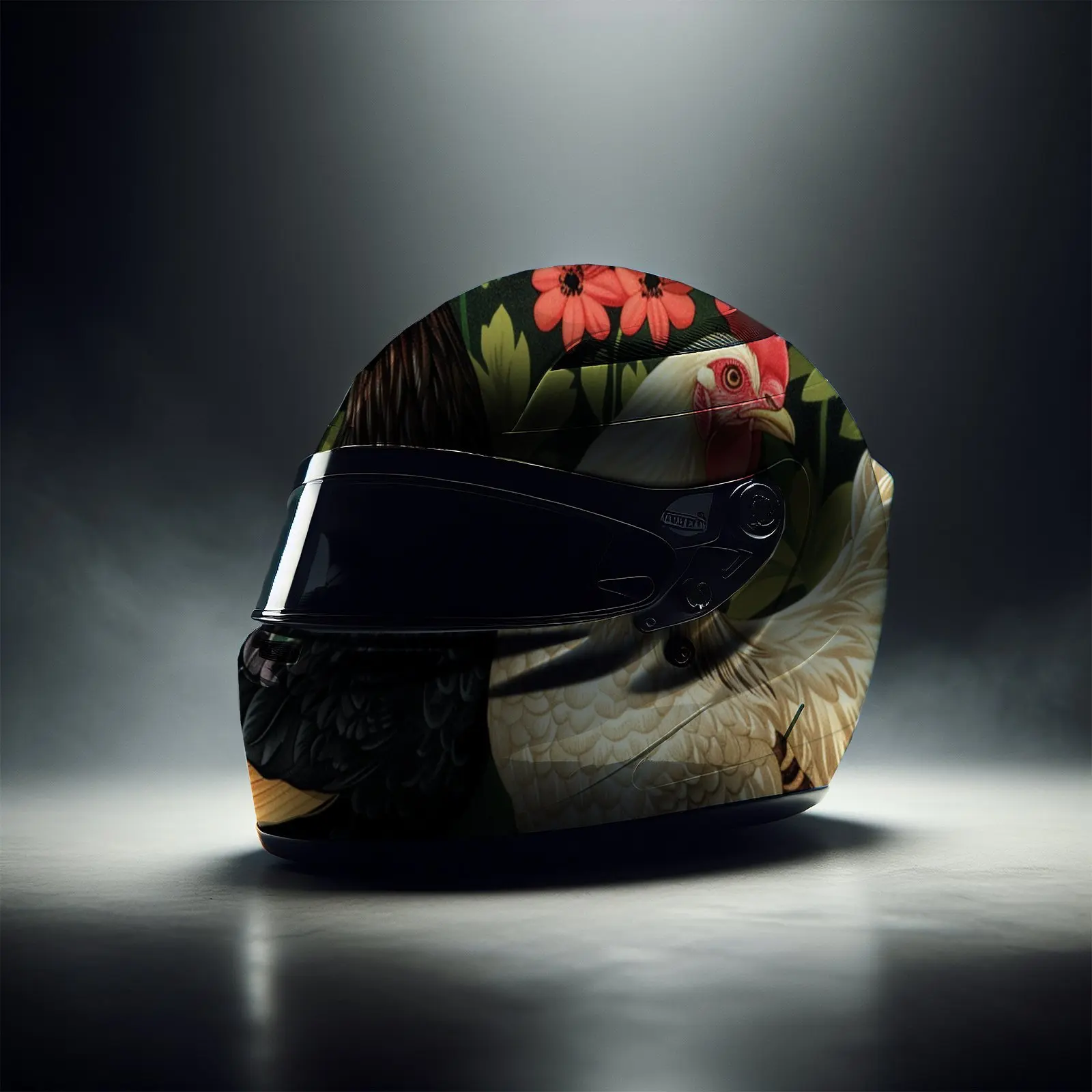 Farm Chicken Flock Print Full Helmet Wrap Sticker Motorcycle Helmet Racing Graphic Decal Vinyl Wrap Helmet Decorative Sticker Wa