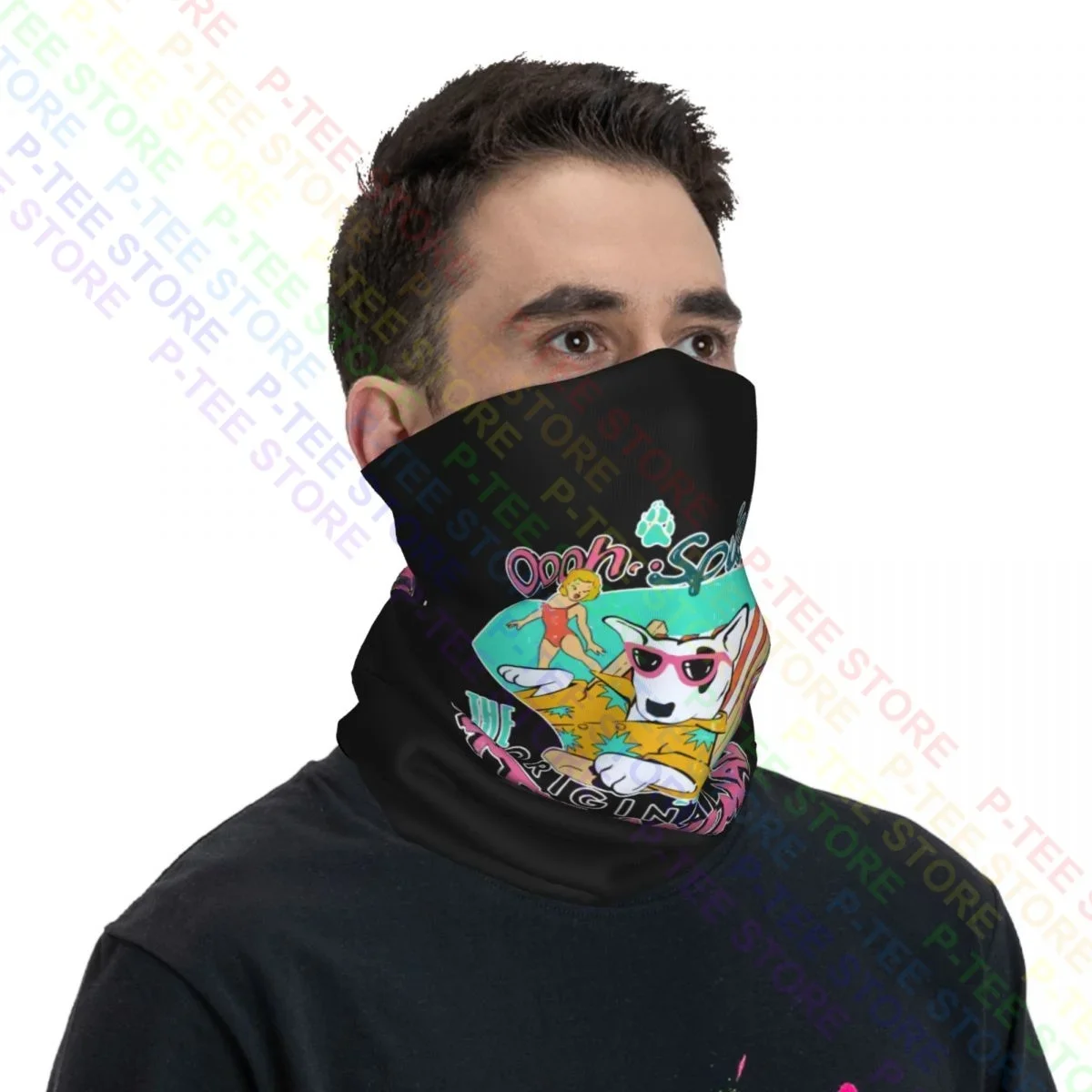 Cool Dog Bull Terrier Neck Gaiter, máscara facial, Spud Mckee Spuds Cavity, 90S Bandana, Cão, Touro, Hip Hop