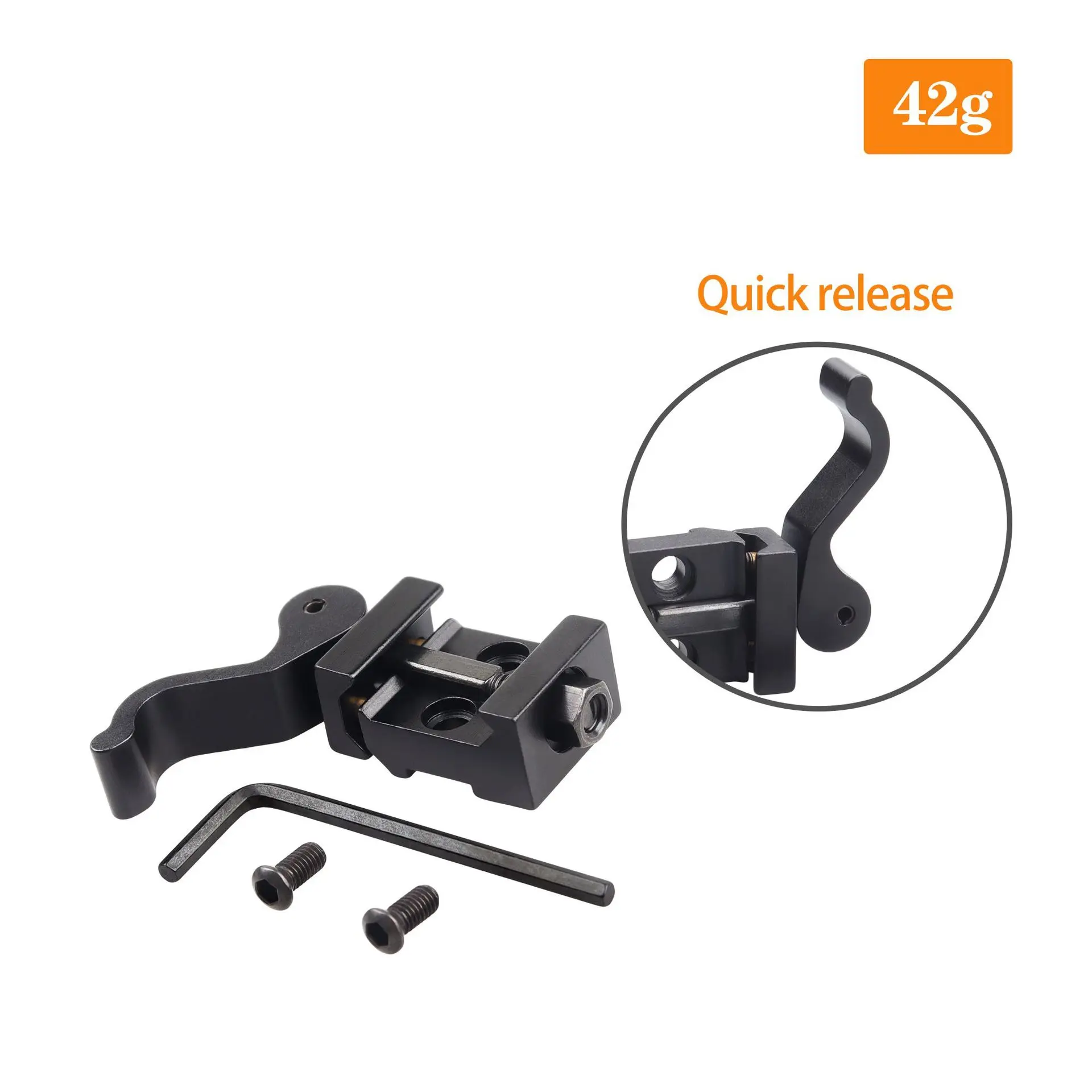 Adaptador de montaje de liberación rápida de Metal táctico, pistola de juguete, linterna, alcance, soporte elevador, Base de montaje QD de riel de 21mm