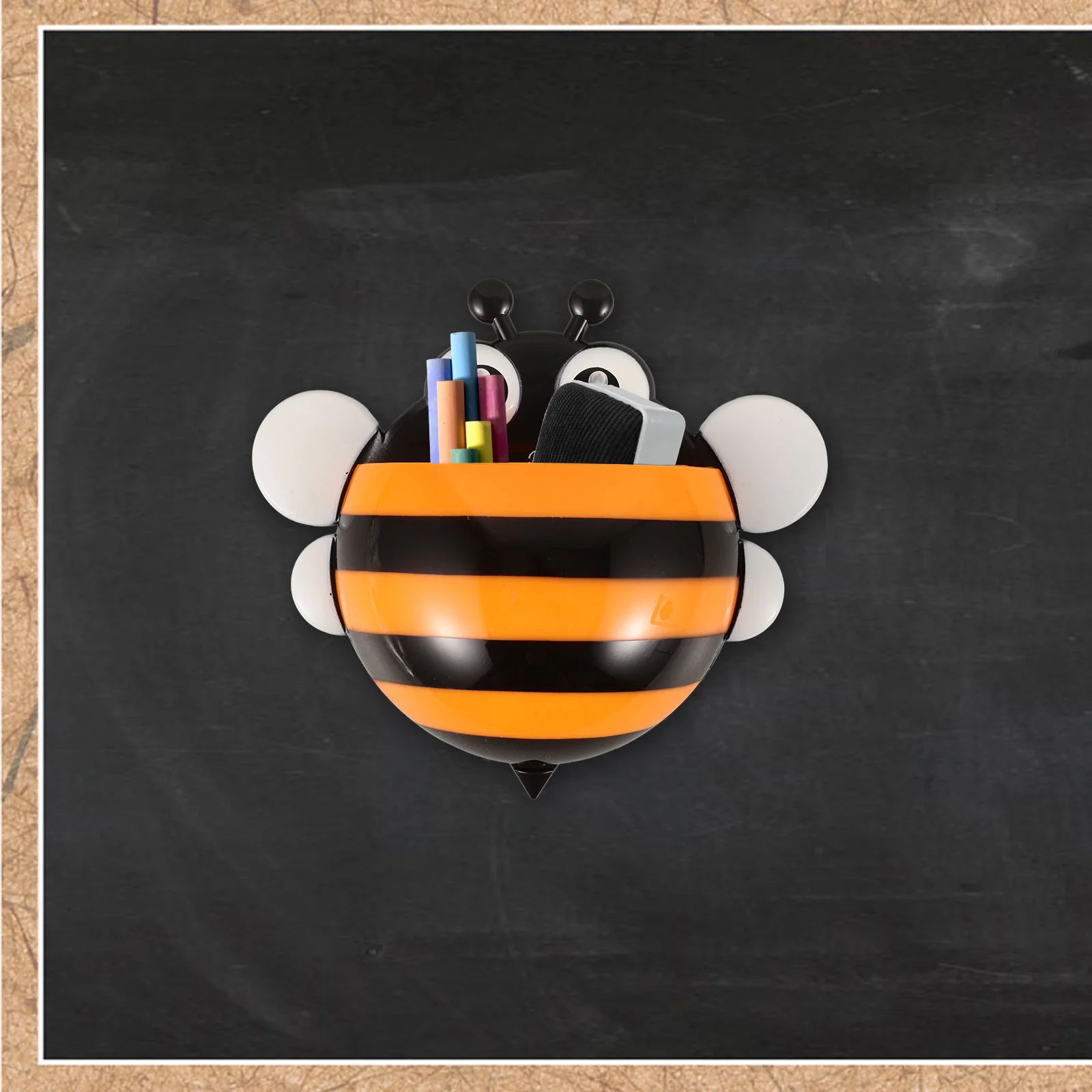 Caixa de armazenamento de abelha pequena, quadro branco, acessórios de escritório, recipiente de caneta, suporte de marcador pequeno, plástico magnético criativo para casa