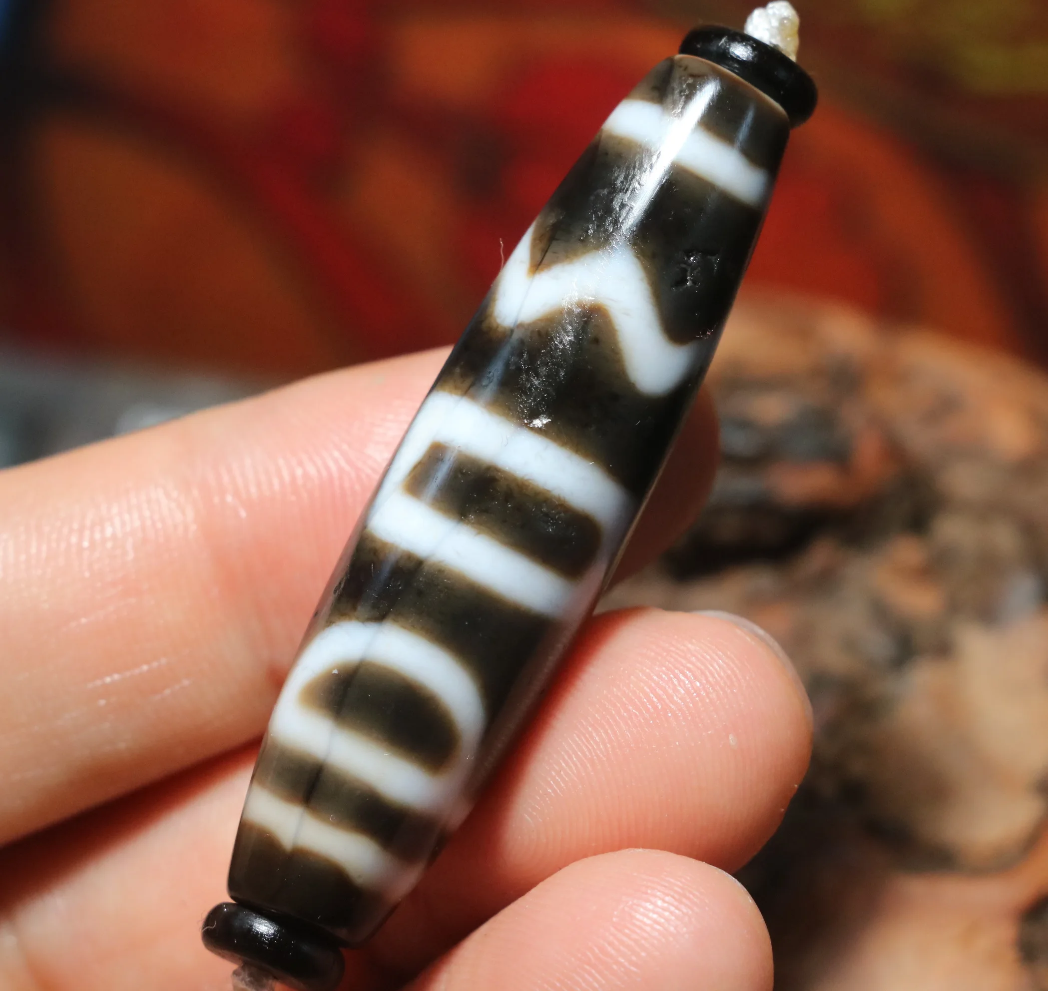 

4A Ultra Energy Tibetan Old Oily Agate Xizenghuaizhu Mercy Totem DZi Bead Pendant Amulet Jewelry Timestown UPD23907a1