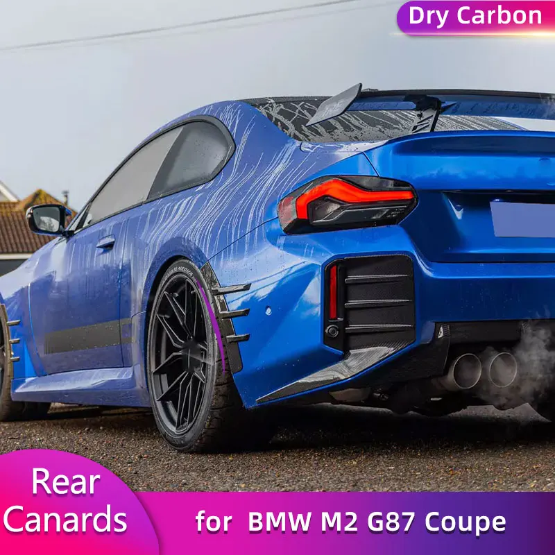 

Dry Carbon Fiber Rear Bumper Canards for BMW M2 G87 Coupe 2-Door 2022-2024 Car Racing Rear Canards Wheel Mudguard Splitters Fins