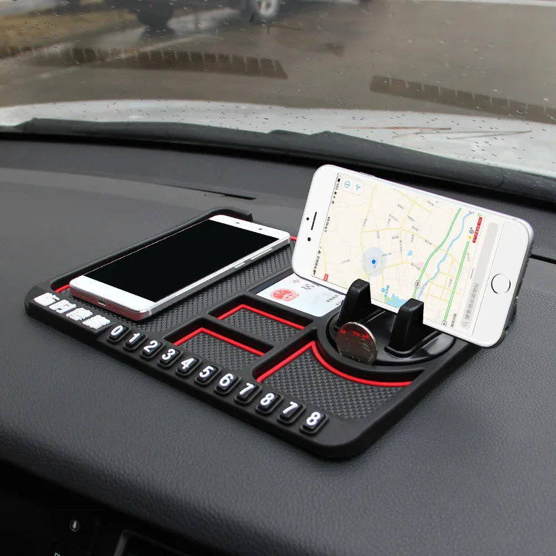 

Silicone Car Anti-Slip Mat Auto Phone Holder Sticky Anti Slide Dash Phone Mount Parking Number Card Car Pad Mat Car Mat