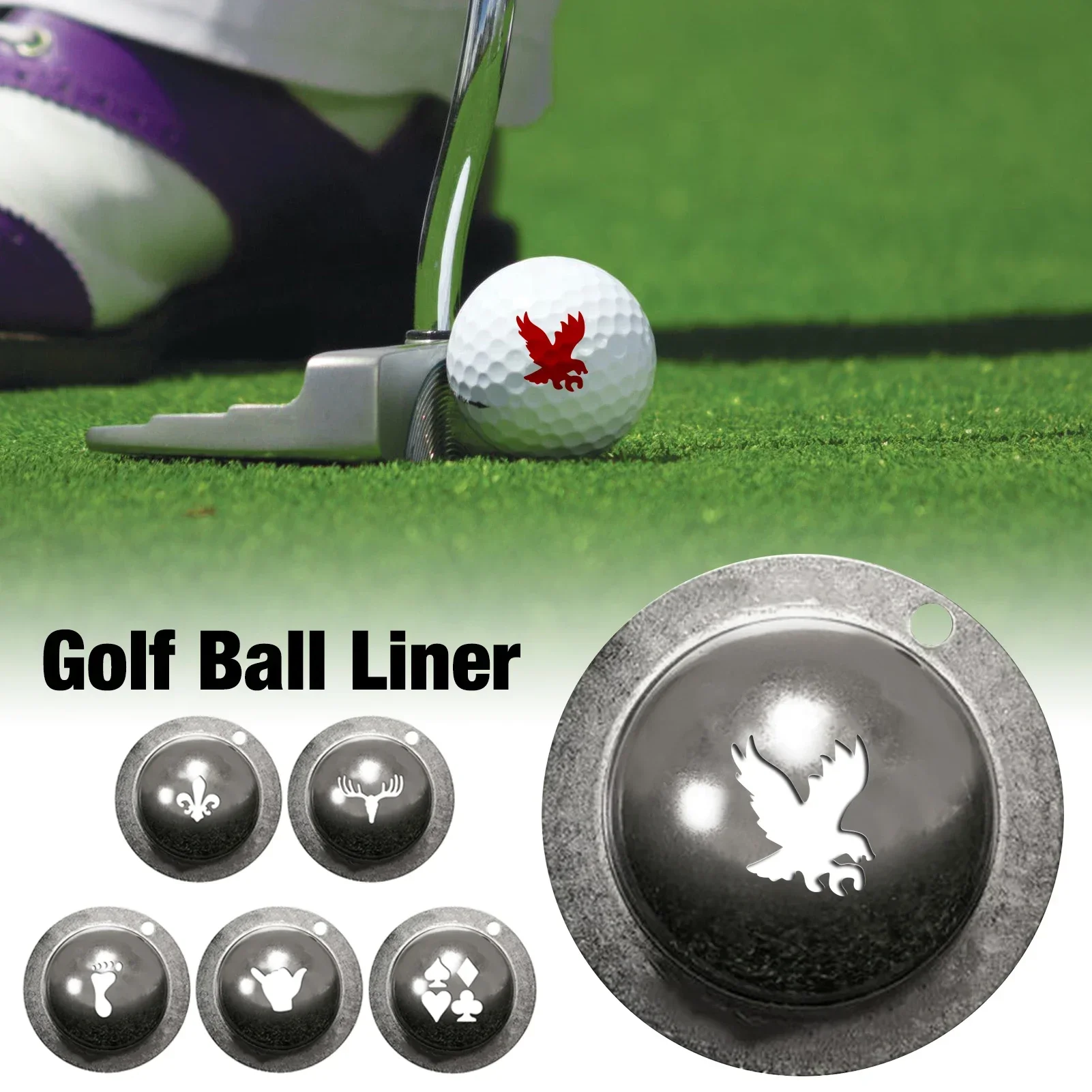 

Golf Ball Line Marker Stencil Cute Pattern Alphabet Stainless Steel Marker Pen Golf Putting Positioning Aids Outdoor Golf Sport