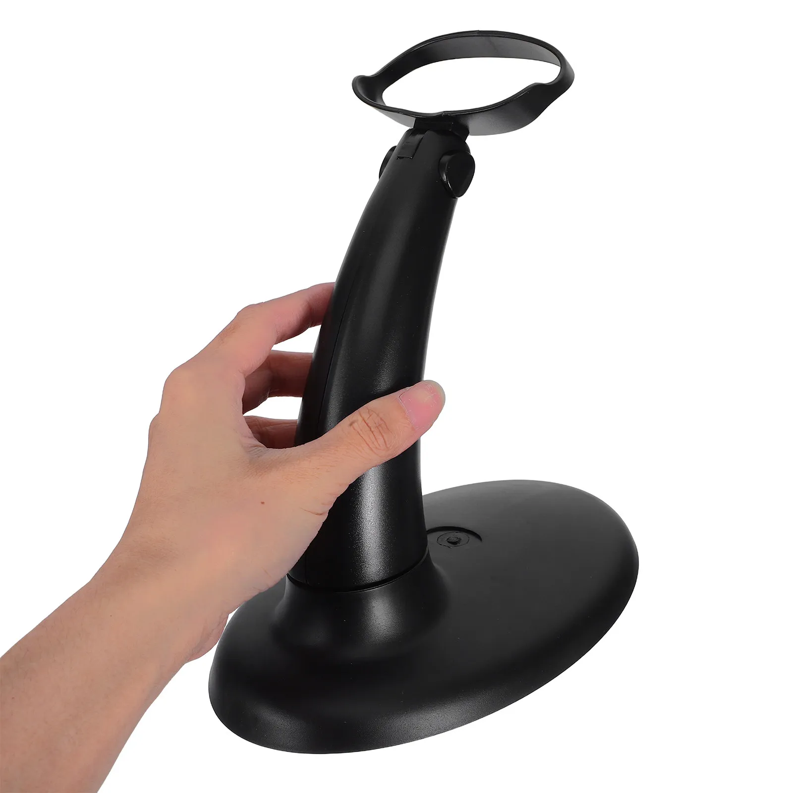 Adjustable Desktop Barcode Scanner Holder Stable Base Universal Compatible Black For Office Supermarkets Libraries Mobile