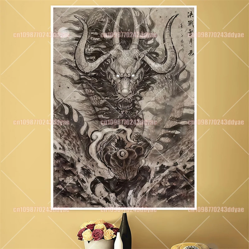 Une pièce Luffy Zoro Trafalgar Law Kaido grande maman rétro affiche créative HD toile peinture murale décorative cadeau d'art pour enfants
