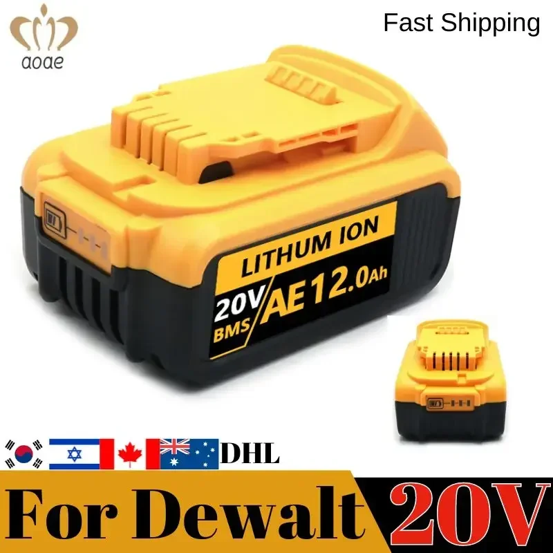 DCB200 20V Battery 12000mAh Compatible with dewalt power Tools 18V rechargeable electric tool Lithium batteries