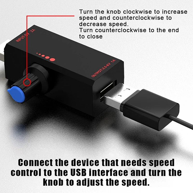 5W DC5V2A Fan Induction Speed Controller With Switch USB Protection Type-C USB Laptop Cell Phone Cooling Fan Controller..