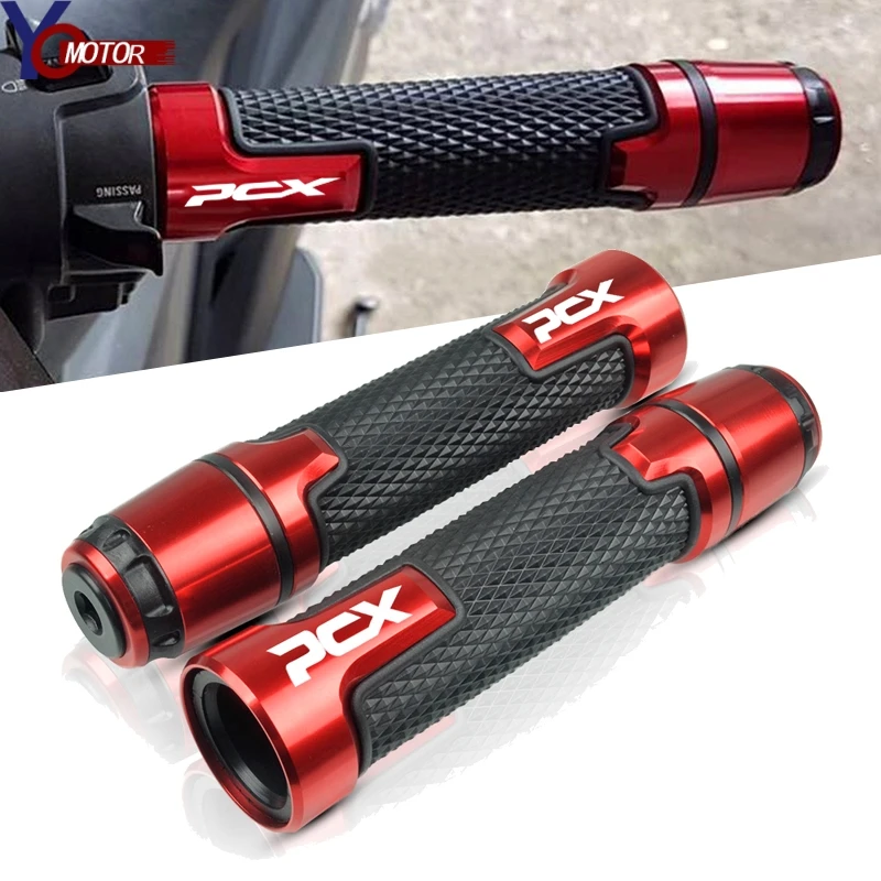 

Red New Motorcycle CNC Aluminum+Rubber Hand Grips For HONDA PCX PCX 125 150 2015-2019 2018 2017 2016 7/8'' 22mm Handlebar Grip