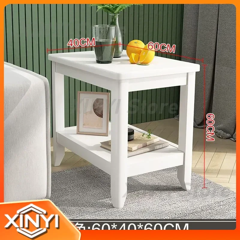 for Xibel living room solid wood corner cabinet side table small coffee table double layer bedside table rectangular wooden